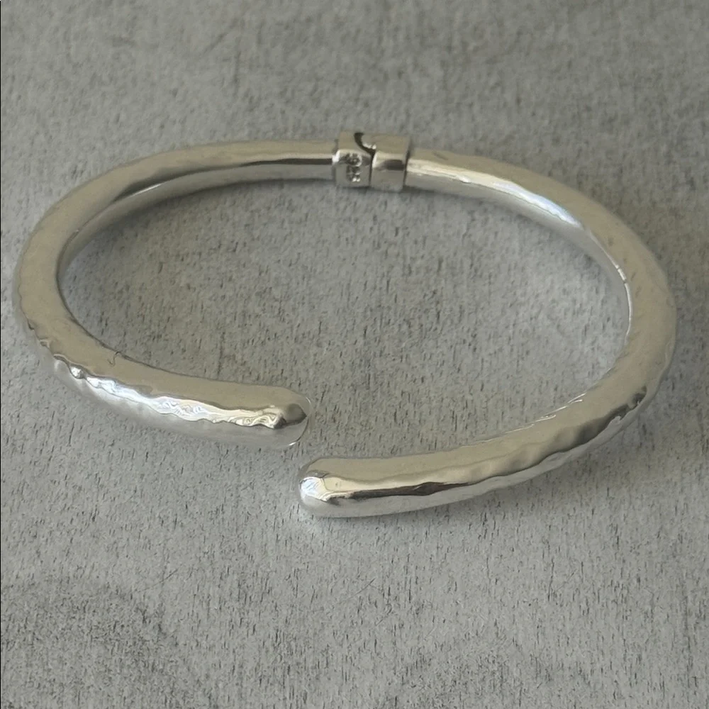 925 Sterling Silver Cuff Hammered Bypass Electroform Bracelet Made in Thailand